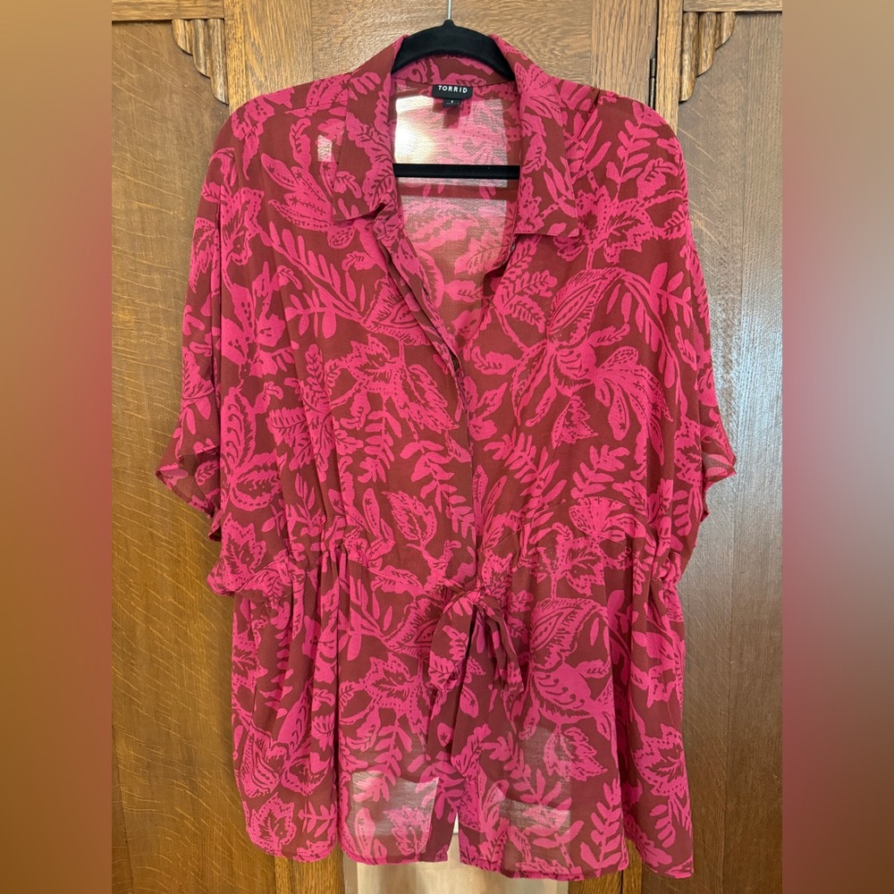 Torrid Tie Waist Blouse, Torrid 1